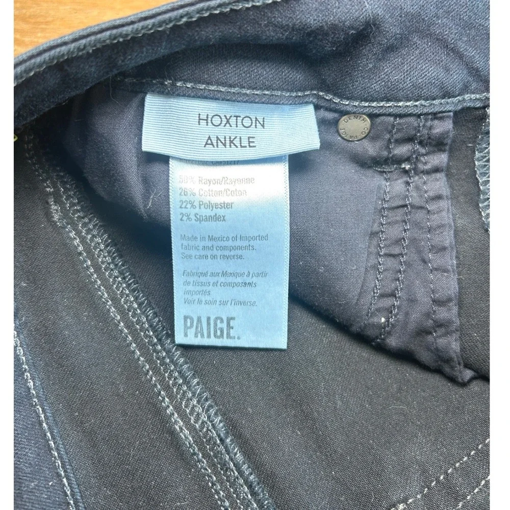 PAIGE Hoxton Ankle Dark Blue High Rise Raw Hem Skinny Jeans Womens Size 29 - Picture 2 of 7